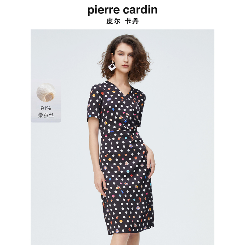 通勤淑女桑蚕丝短袖连衣裙