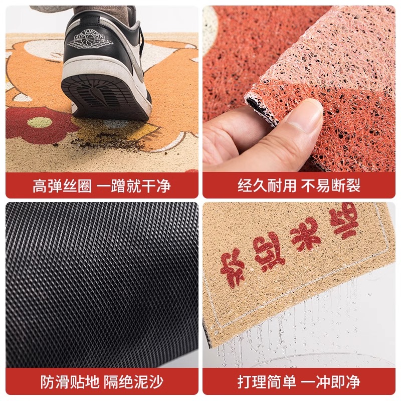 极速丝圈b地垫入户门垫进门家用脚垫出入平安红色门口垫子门外防