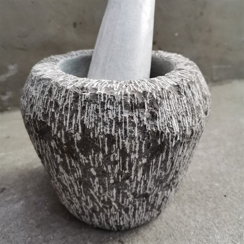 极速山东淄博天然青石手工捣蒜器家用石臼蒜臼子S捣药罐研磨器蒜