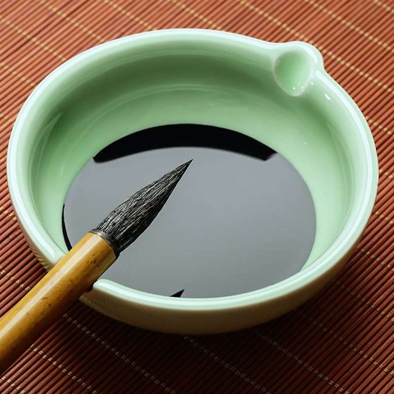 极速陶瓷墨池墨蝶墨碗笔洗仿古文房青瓷小砚台Q墨盒墨斗墨海水碟