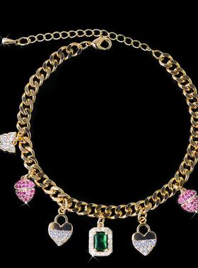 极速项链a手链女小众彩锆石宝石新款彩虹流苏设计师星星颈链欧美