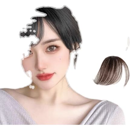 速发真发斜刘海假发片自然前额偏分空气刘海假发女隐形无痕假刘海