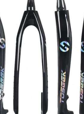 极速七彩镭射标 椎管26r27529寸碟煞全碳纤维登山车硬叉自行车前