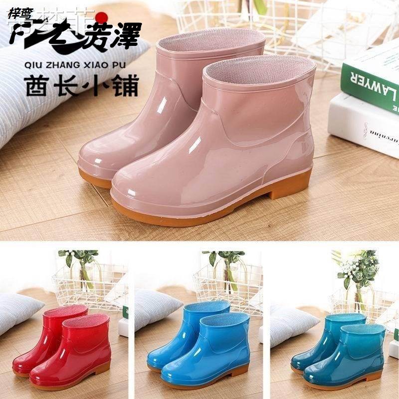 极速水桶鞋女款雨鞋时尚短u筒成人防滑中筒胶鞋防水鞋女士加绒雨