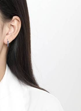 极速Niche diamond ear buckle simple and versatile tempZerame