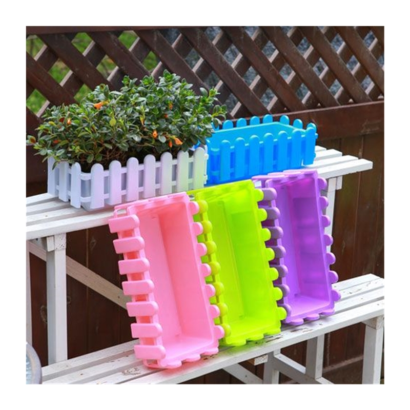 极速栅栏式花盆长条长方形w花槽塑料菜园大号种菜盆树脂阳台居家