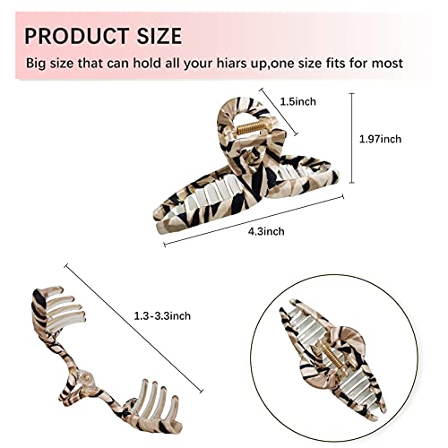 极速Big Hair Claw Clips 4.3 Inch Nonslip LaNrge Hair Clips S