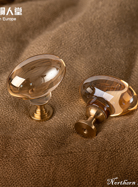 极速鸽子蛋水晶拉手香槟色意大利衣柜门H橱柜子轻奢现代抽屉透明