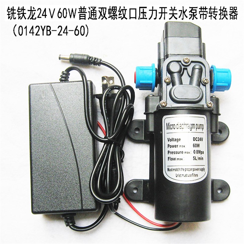 直流24V60W微型家用自动电动小型抽水泵车载洗车喷淋降温高压水泵