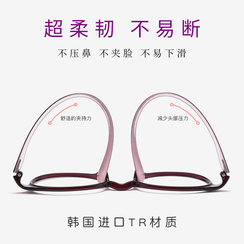 进口防蓝光老花镜女清抗疲劳超轻时尚看电脑看手机专用老花眼镜