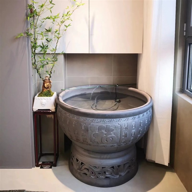 景德镇大号水缸落地鱼缸造景荷花鱼盆古法阳台陶瓷百福乌龟瓦缸