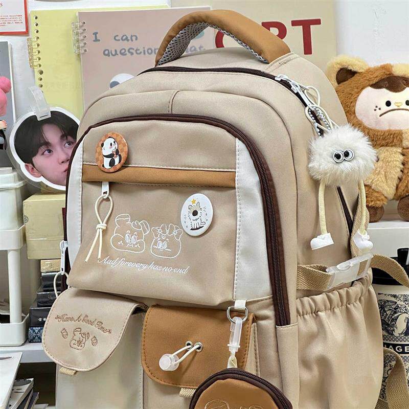 书包初中女生2025新款日系ins学院风小学生书包女大容量双肩背包