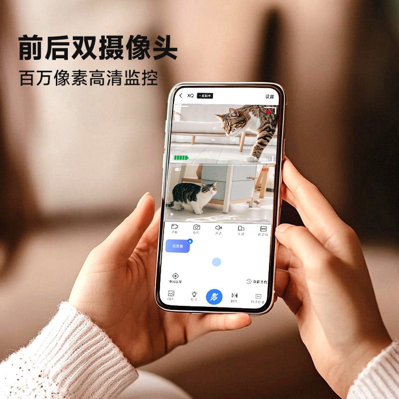 无线遥控车监控可移动家用免插电手机远程宠物视频对讲智能摄像头