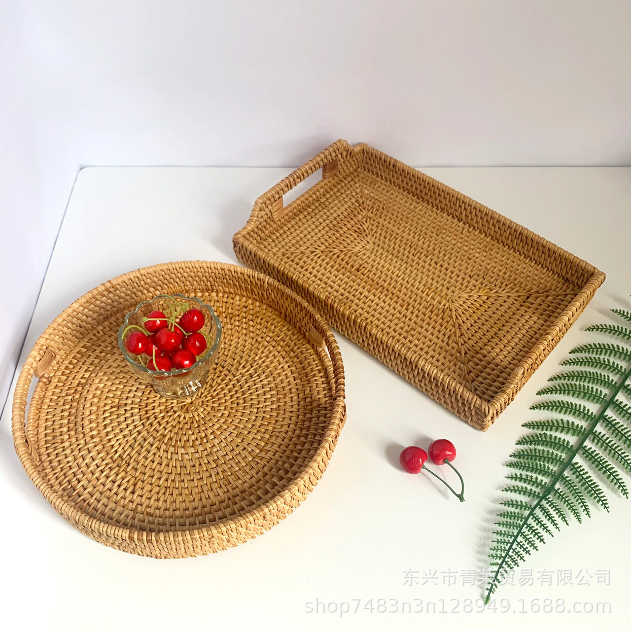 越南藤编收纳筐竹编果盘日式面包篮馒头筐客厅水果篮家用手工托盘,餐饮具,餐用托盘,淘宝优惠券,粉丝福利购,淘宝优惠卷