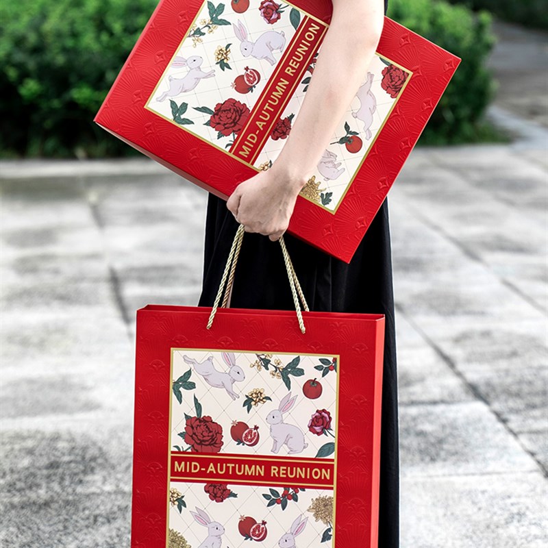 2023中秋月饼包装o盒6粒8粒广式冰皮蛋黄酥手提月饼盒团购定制