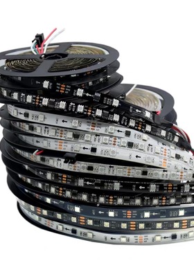 12v幻彩高亮24v防水WS2811跑马走马H流水IC全彩流光编程led灯带条