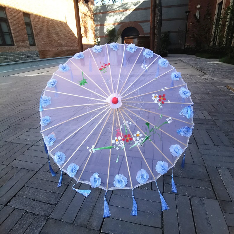 2021绸布防晒古典舞伞油纸伞舞蹈伞道具伞复O古装饰伞红色旗袍秀