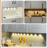 LED橱柜灯带充电人体感应灯衣柜酒柜猫眼灯鞋 R柜无线自粘山丘灯条