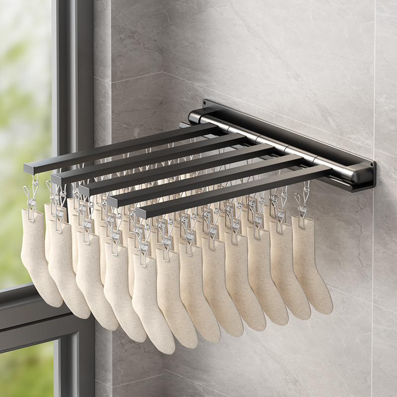 宿舍阳台袜子晾晒架多功能折叠晾B衣架内衣袜子夹子家用免打孔挂