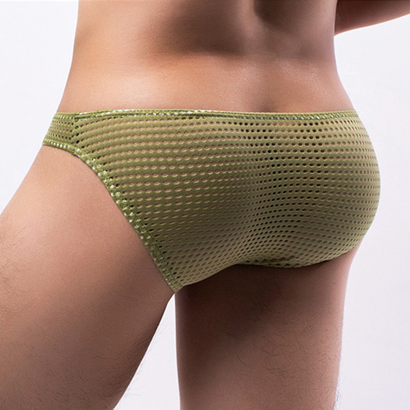 男士大囊袋e三角网孔网眼内裤性感透气镂空网纱半透明低腰裤衩裤