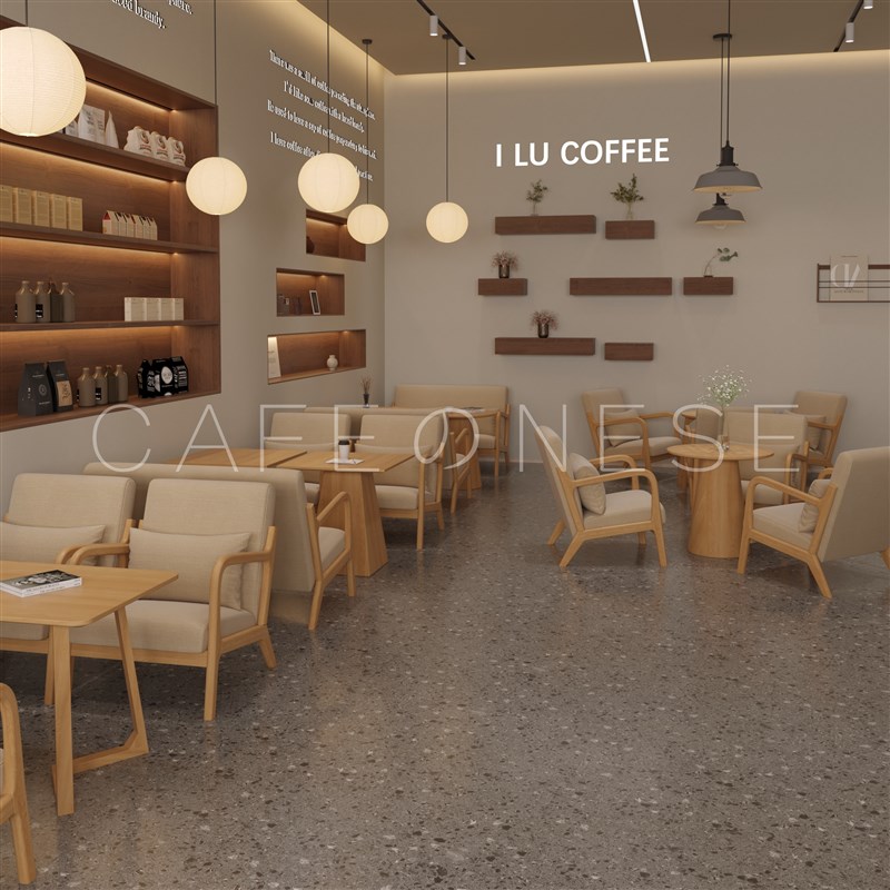 咖啡店厅实木桌椅组合甜品休闲 躺椅H奶茶店设计师商用洽谈接
