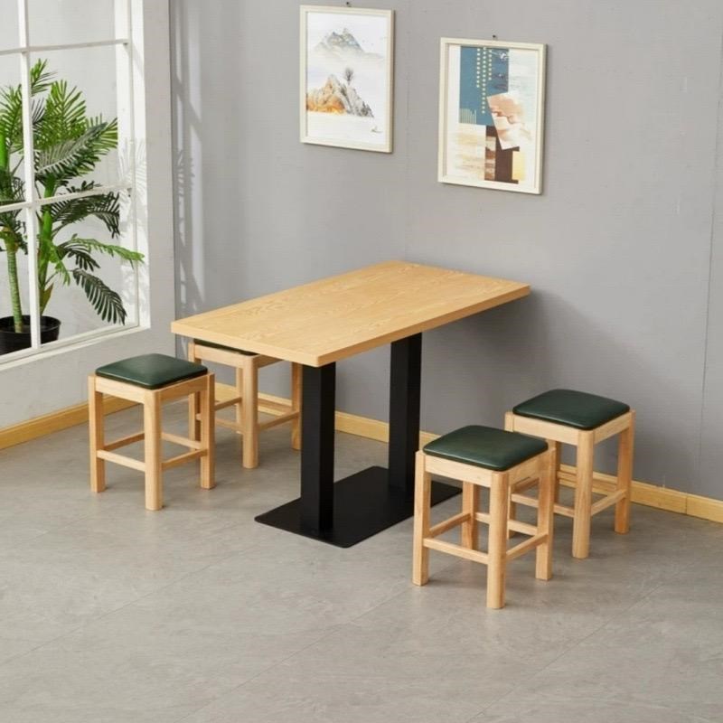 加厚实木a桌椅组合快餐小吃店麻辣烫食堂面馆麻辣烫奶茶商用餐桌