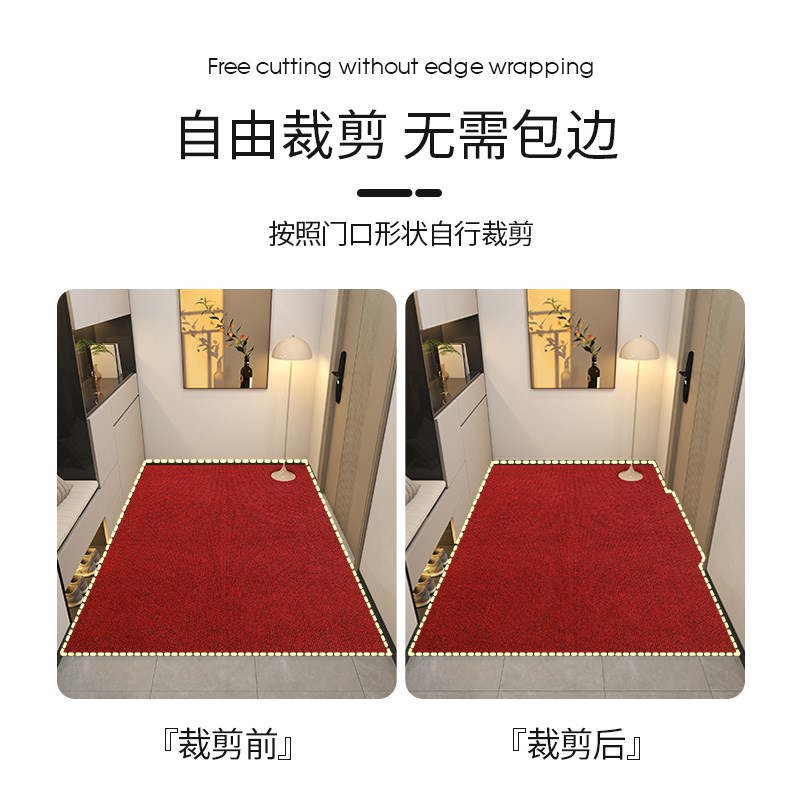 入户门地c垫红色喜庆进门门口脚垫门外防滑耐脏玄关门垫可裁剪地
