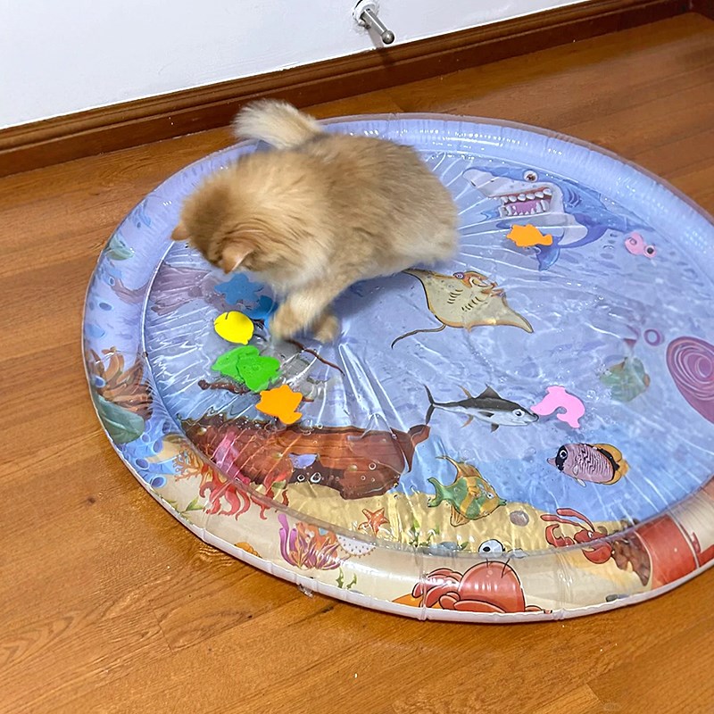 宠物拍拍水床垫猫咪狗狗冰垫大号加厚充气注水凉降温防Z抓小鱼玩