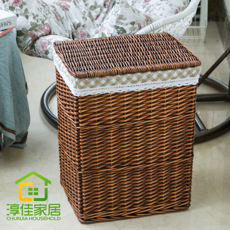收纳筐脏衣篮藤h编脏衣服收纳筐脏衣篓淳佳家居玩具收纳筐柳编篮