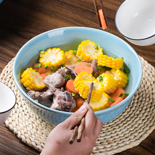 酸菜鱼大a盆碗 老式碗不烫手汤碗大号盛汤家用 和面盆陶瓷不沾面