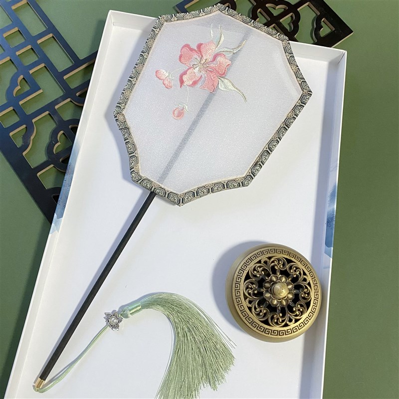 古风汉服扇子中国风刺绣团扇夏季复古代旗袍N走秀儿童舞蹈苏绣圆