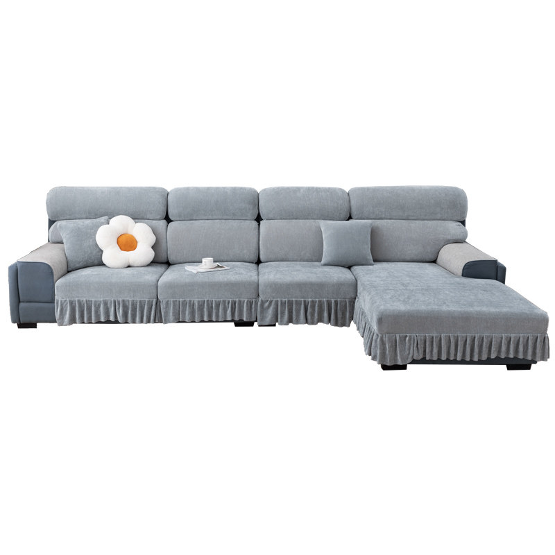 沙发套罩全包万能弹m力2023新款冬季加厚裙边雪尼尔沙发坐垫换新