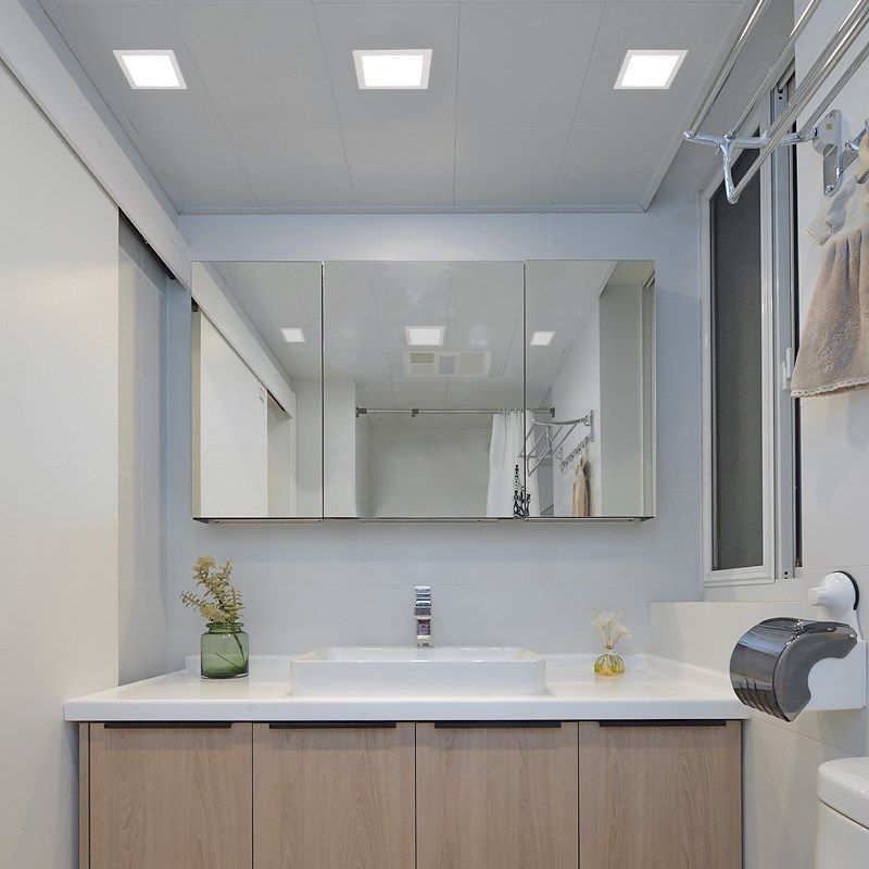 方形老式卡扣LED嵌入式防水厨卫灯20Gx20厨房灯卫生间护眼吸顶灯,家装灯饰光源,护眼吸顶灯,淘宝优惠券,粉丝福利购,淘宝优惠卷