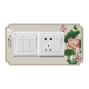小开关装饰画客厅l卧室餐厅墙面防脏遮丑墙贴亚克力立体插座保护