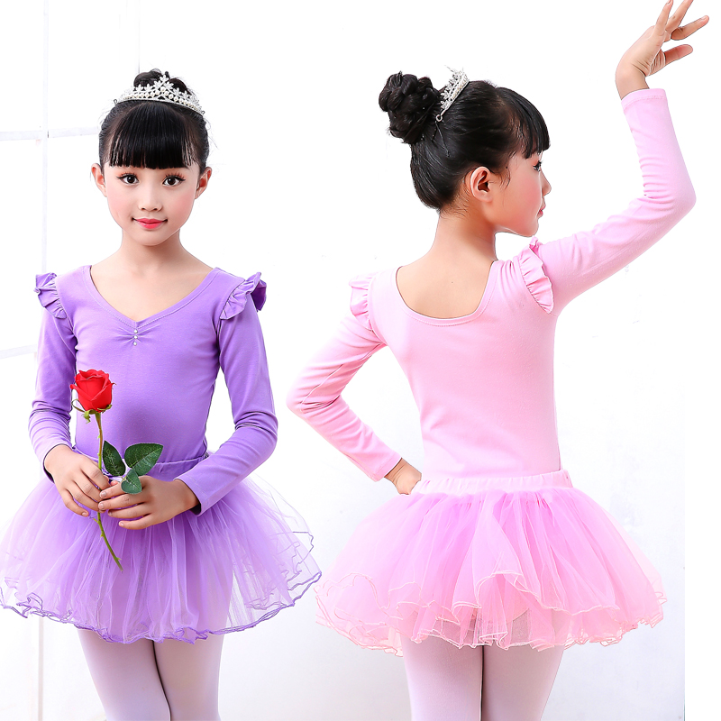 儿童舞蹈服女童练功服夏季短袖幼儿跳舞裙中国民族舞W女孩芭蕾舞