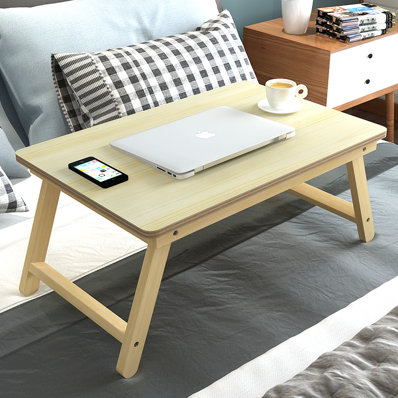 寝室宿舍笔记本电脑桌床上用x懒人桌实木大号可折叠学习小书桌子