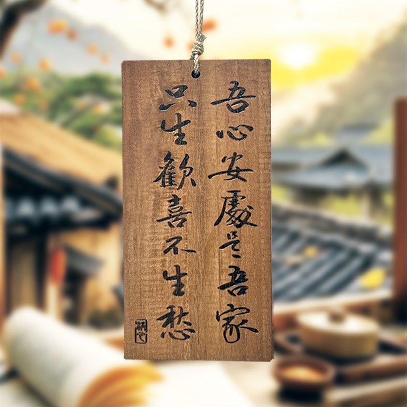 定制复古书法书房氛围标语庭院民宿阳F台凉亭创意实木挂牌木牌门