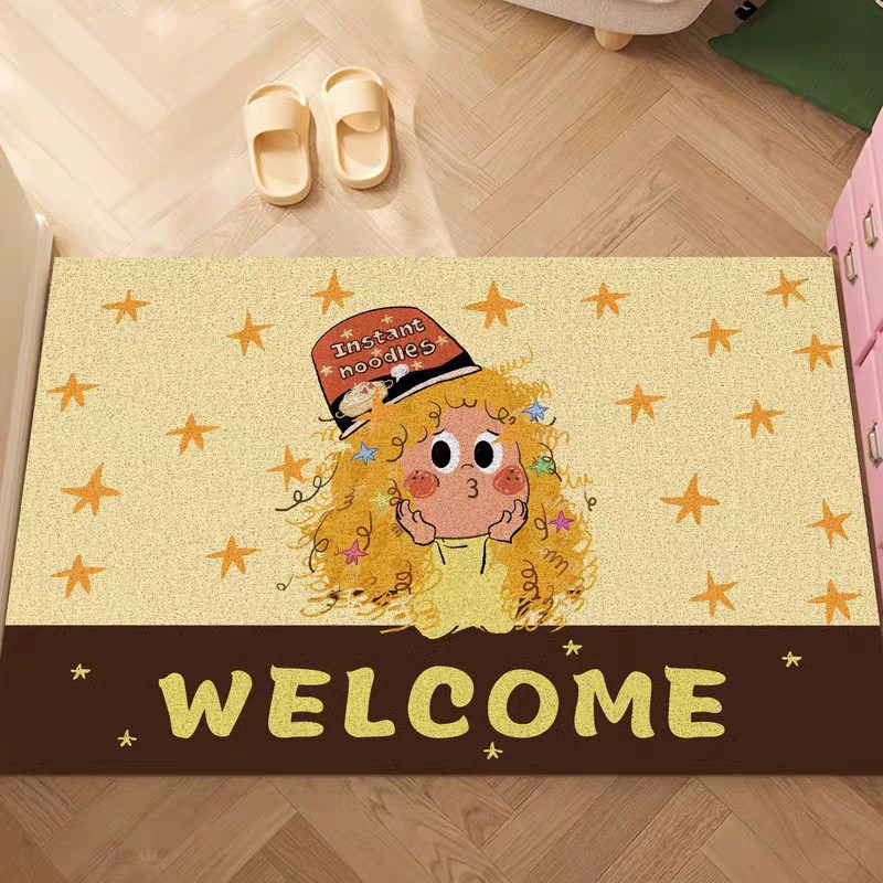 卡通星星人入户门地垫家用门口丝圈D脚垫耐脏防滑门垫进门玄关地
