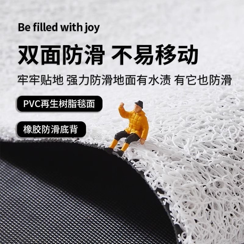 樱桃小丸子入户门地垫家用防滑丝圈脚垫进门P门口除尘可裁剪地毯