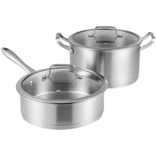 样板房厨房锅具摆件橱柜不锈钢锅具组合套L装煎锅汤锅摆设软装饰