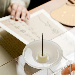 线香香座创意香托 琉璃玉香插 底座不落灰家用Z立香盘摆 珏云