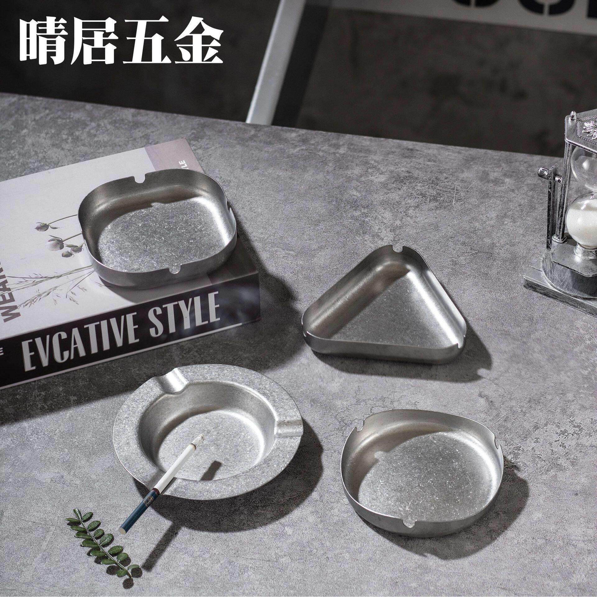 不锈钢新款轻奢烟灰缸防摔防风餐厅酒店商用烟缸酒吧网咖专用