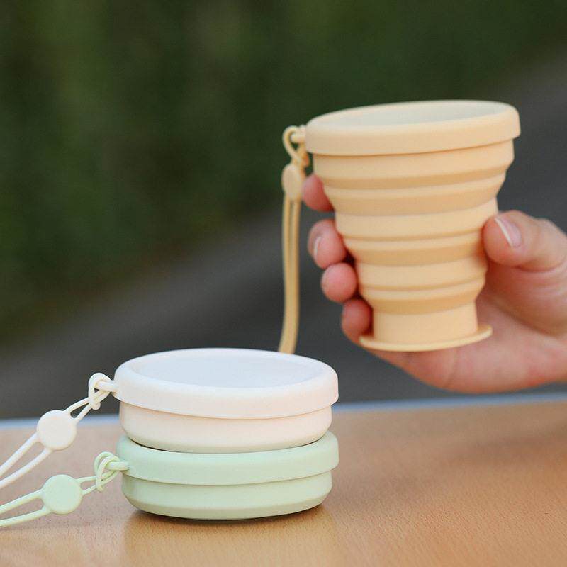 酷顺新品旅行硅胶折叠水杯伸缩杯礼品杯运动水杯硅胶折叠杯硅胶杯