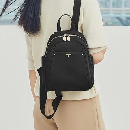 莱夫小蜜蜂双肩包女士通勤轻便帆布包新款休闲妈妈旅行小背包书包