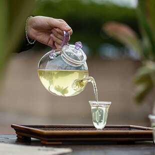 明茶斋加厚耐热玻璃中壶新式大容量过滤泡冷茶泉壶绿700茶专用泡