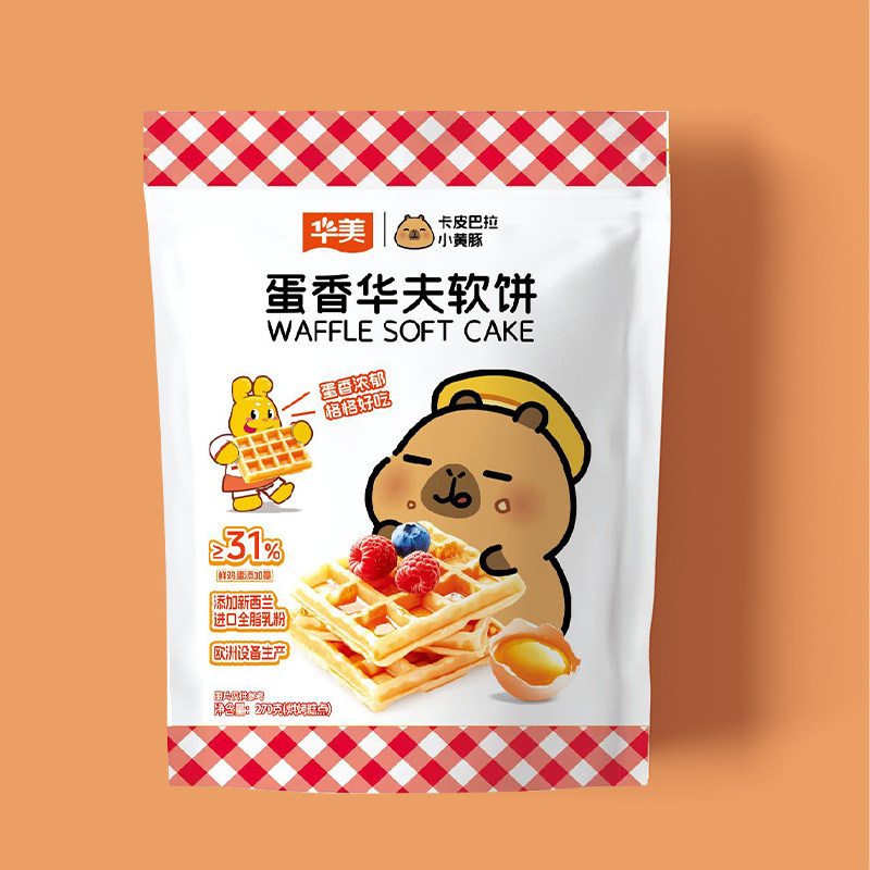 牛奶搭档华美华夫饼面包营养早餐蛋糕点心学生零食品夜宵