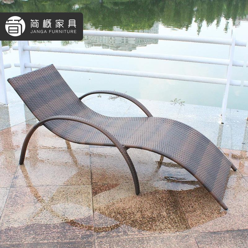 躺椅户外泳池沙滩台椅藤闲藤艺铁艺午休庭院露休别23060706椅墅室