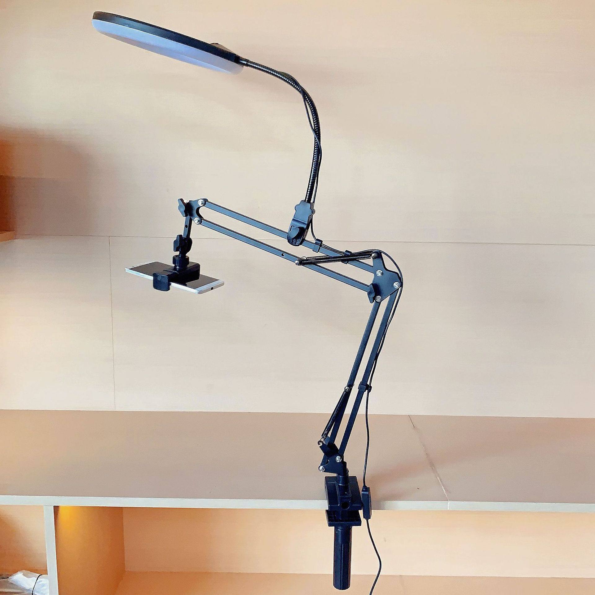 专业俯拍摄影手机直播10寸补光灯主播设备支架合金材质