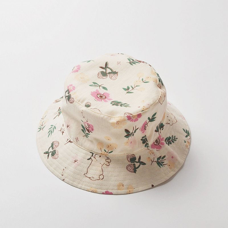 moinmlon春夏韩版新款儿童遮阳渔夫帽女童透气棉布防晒太阳帽