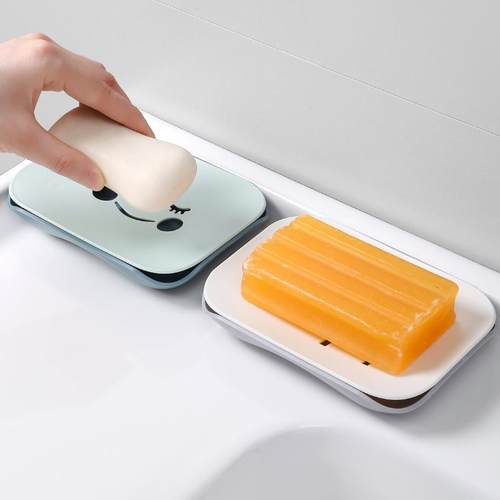 肥皂盒放香皂创意轻奢双层沥水家用免打孔壁挂式卫生间置物云